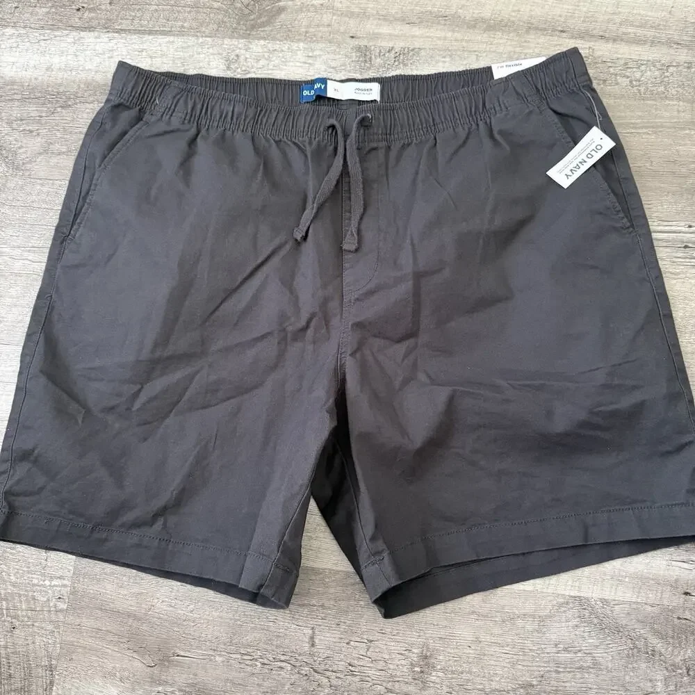 Old Navy Jogger Shorts Mens XL Gray Built-In Flex Pull-On Elastic Waist NEW